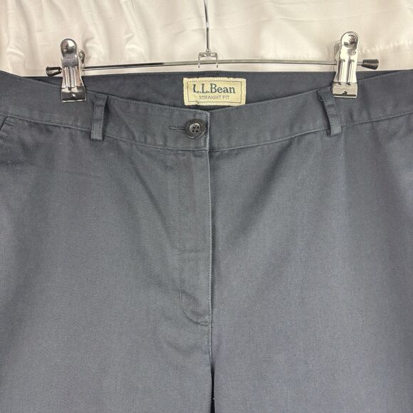 L.L. Bean Pants Women 10 Medium Navy Blue Classic Fit Straight Khaki Ladies HQG7 - Picture 3 of 12
